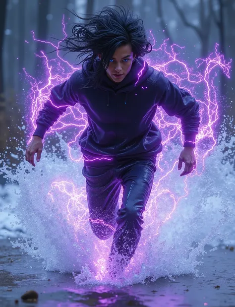 score_9, score_8_arriba, score_7_arriba, , score_chico running sobre el agua_skating on water, purple electricity , good heavens, WATER WAVES, running, in water, A boy_ young black-haired boy_ boy full of electric energy, running sobre el agua, In the...