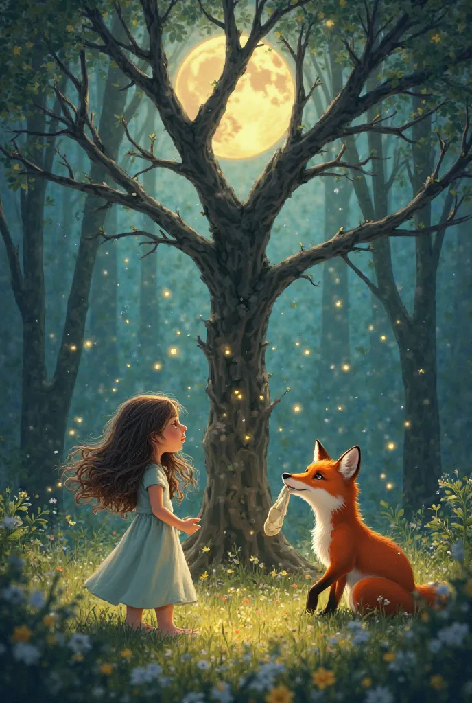 ✨ **Lila & Ember** ✨  
🌿 *Beauty*: A girl who talks to fireflies.  
🦊 *Mischief*: A fox who steals socks & sunbeams.  
🌙 *Innocence*: A wish to heal a dying tree