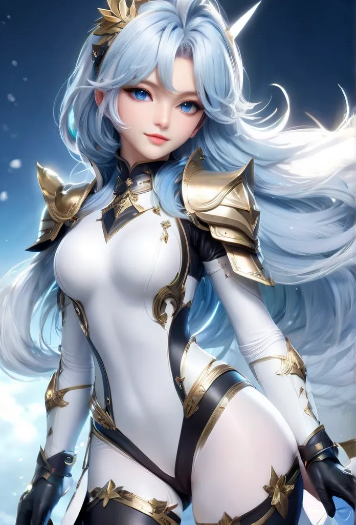 (( highest quality )), (( masterpiece )), ((  outfit)), (Alone),  a girl, ((with a non-straight line)), (( leather enchantment : 1.2)),  perfect face , ((azur lane)), (( dressed in a long armored skirt : 1.2)), (( Paladin armor )), (( tight white leotard w...