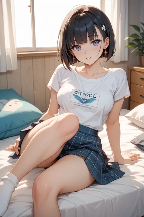 Ecchi with a female college student with short black hair