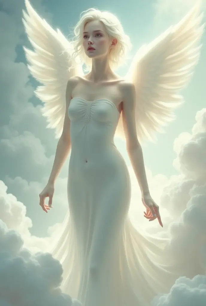 A female angel, her face is not clear, her body is very beautiful.