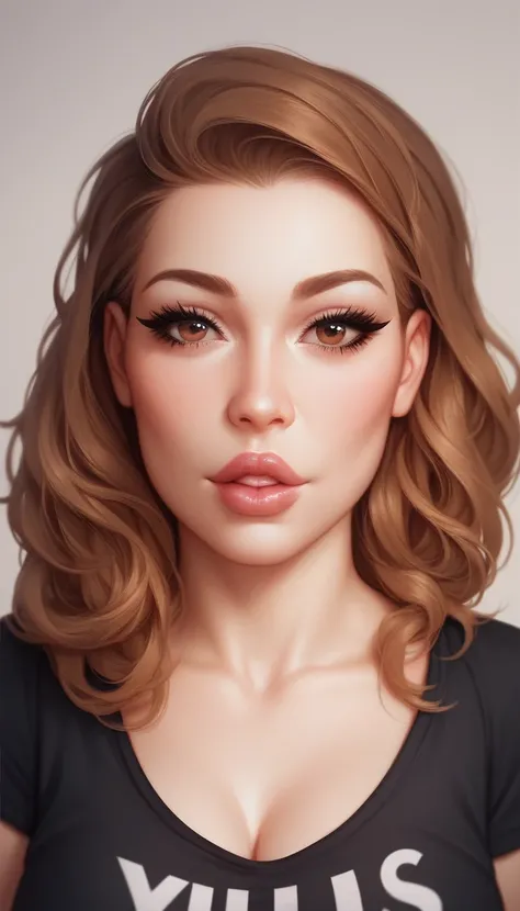 "A highly detailed, ultra-realistic close-up portrait of a stunning woman with straight chestnut-brown hair reaching her elbows. She has mesmerizing brown eyes, long eyelashes, and full, beautiful lips. Her gaze is intense as she looks directly forward. Sh...