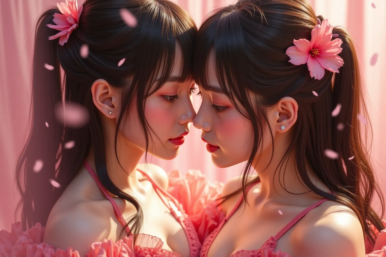 (Yourself  = Japanese High Quality Beautiful Cloning Sexy Girls Love, Super realistic photorealistic), GREATEST MASTERPIECE RAW PHOTO ART, 16k,   best quality key shooting,  Ultra High Definition,  RAW photo , (Yourself Smile Love, Yourself lesbian, Yourse...