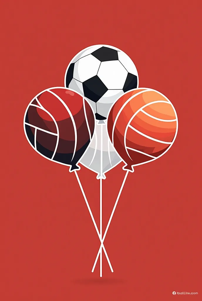 Logo Elements
 1.	Balloons: Use stylized silhouettes of soccer balls, volleyball and basketball. You can simplify them to make them more iconic.
	2.	COLORS:
	• Red: Use it for the balls or as a background to give energy and dynamism.
	•	Negro: You can use ...