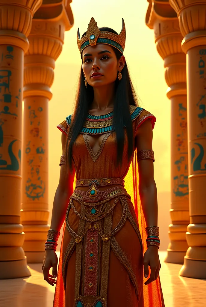 Imagine ancient queen in Egypt wearing most beautiful dress at their time