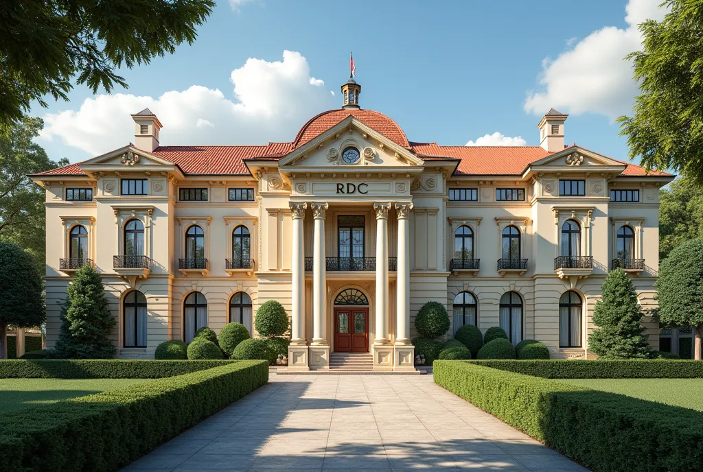 Une belle et luxe école on a écrit RDC au grand caractère 