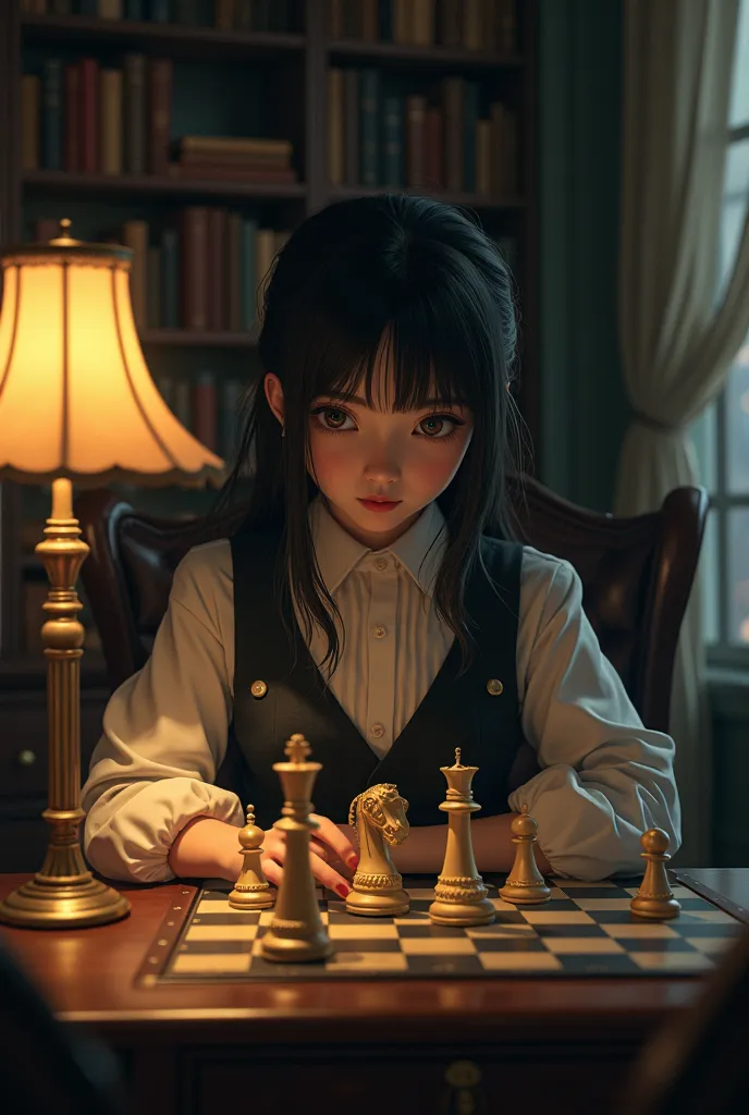 Miyuki playing chess