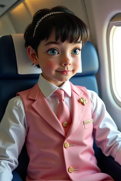 Tu peux faire une image de Tom enfant psychopathe froid et sans expressions de 14 ans avec les cheveux noirs et bien coiffé et plaqué et les yeux gris bleu, il est vêtu d'une chemise rose en soie à broderie en or, of an extremely thick pink tie with double...