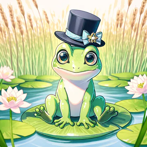 Create a frog character with pastel colors