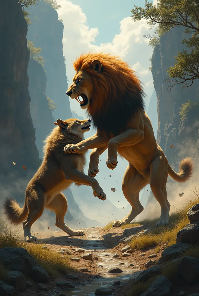 Lion vs wolf