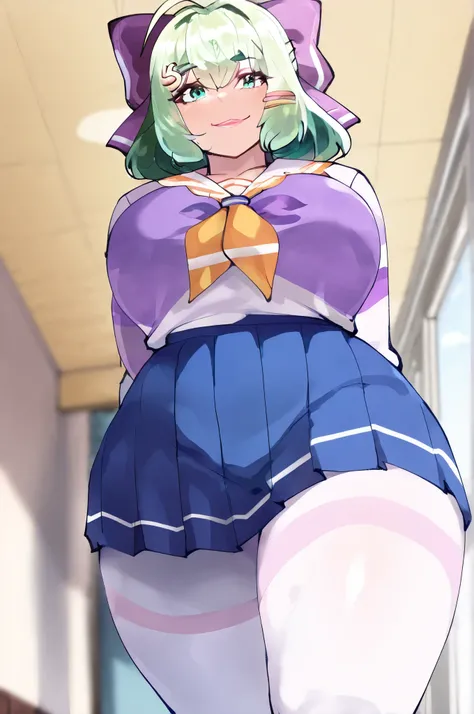 (best quality), (ultra-detailed), (masterpiece, best quality:1.3), 1female, adult, Masterpiece, Best Quality, hi res,hd, detailed 1girl,anime, mature female, indoors, smile, age 30 - 40,curvy, busty,thick, huge breast, mature face,milf, mother, NSFW,short ...