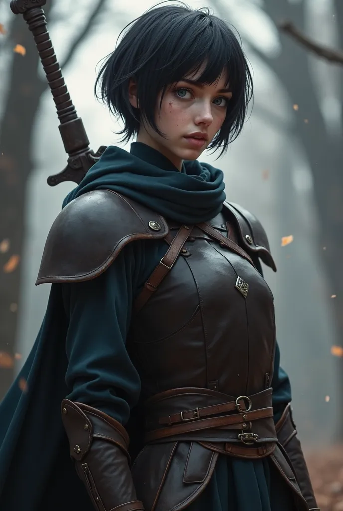 Mira is a 27-year-old girl, high, Fit, hardened in many skirmishes, as well as countless trips through the Empire, due to her service, along with blue eyes, seems very good-natured, a talkative girl, wears short hair. dark fantasy