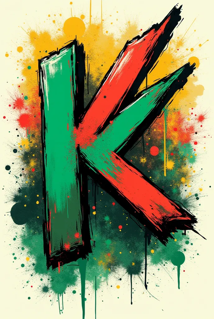 Kairo dynamic logo in green and red colors and graffiti background