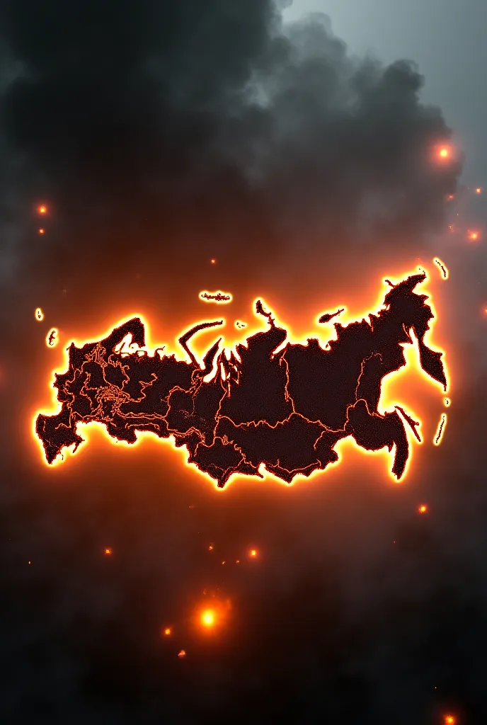 Map of Russia on fire