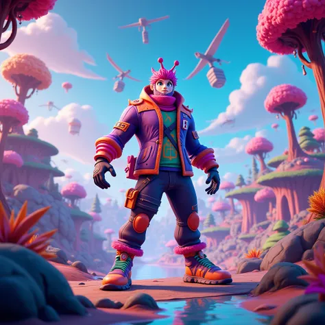 An image in the Fortnite theme where you write the nickname “lamiedekyo”