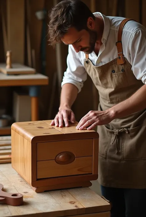 Person making a luxury nightstand