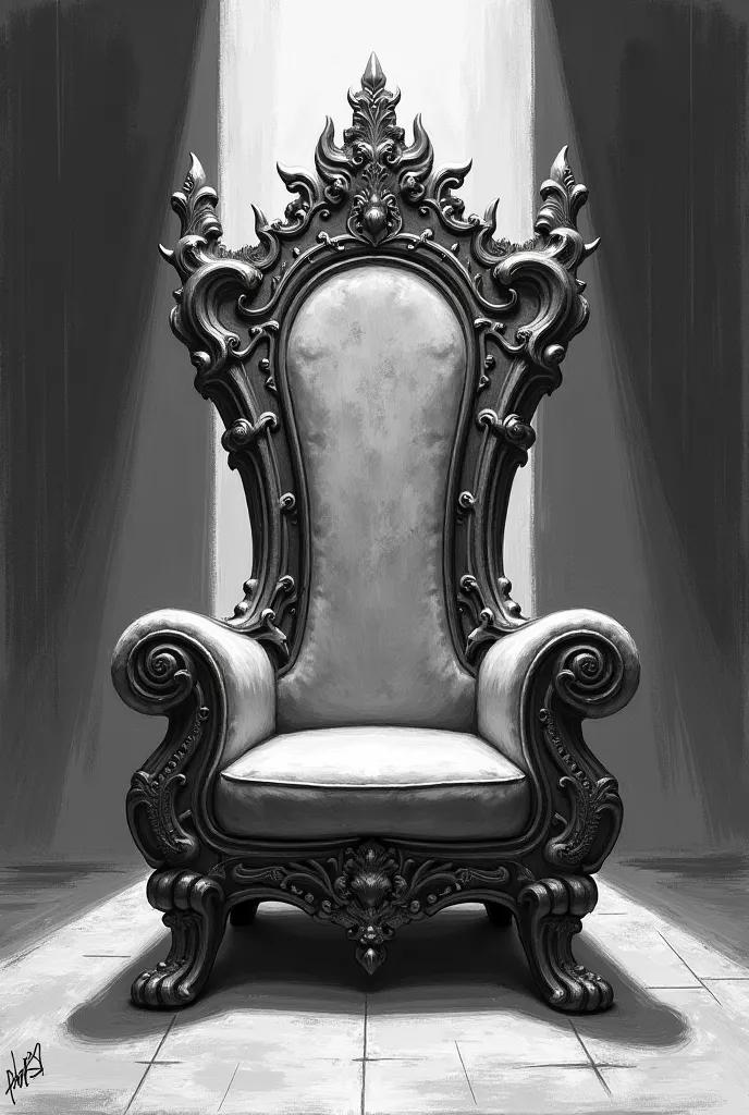 Royal throne, pencil sketch 