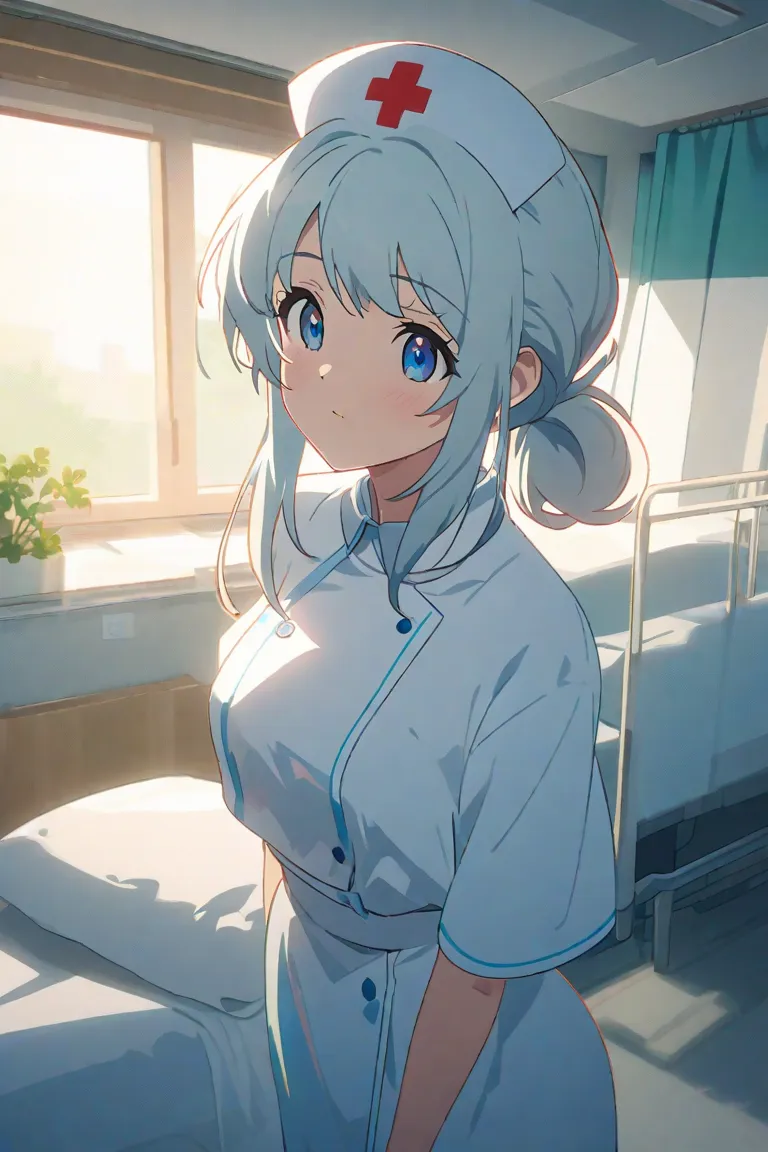 Beautiful nurse, 2D anime 