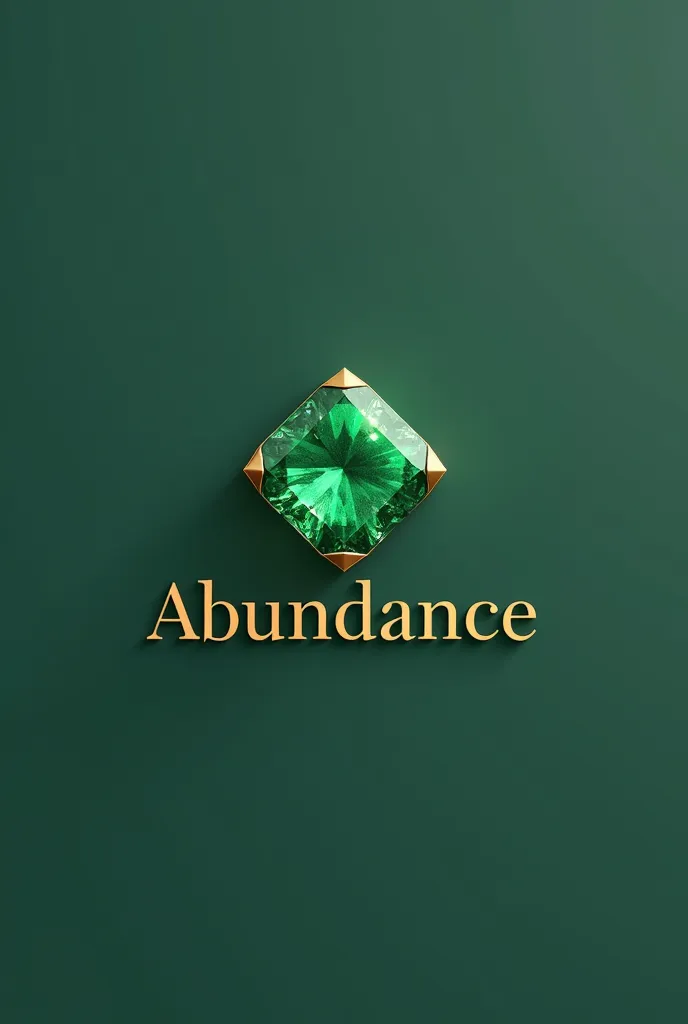 A logo for a gold jewelry store, of emerald that is with a minimalist but luxurious touch at the same time, that the name of the Logo is “abundance”