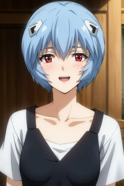 ((Highest quality)), ((masterpiece)), (be familiar with), perfect face, indoors, bedroom, watching viewers,
One woman, Rei Ayanami,
open mouth, facial cum, blush, smile,
 small tits, flat chest, Young girl,  lori,  ,  girl,
Short Hair, short hair,
 open,