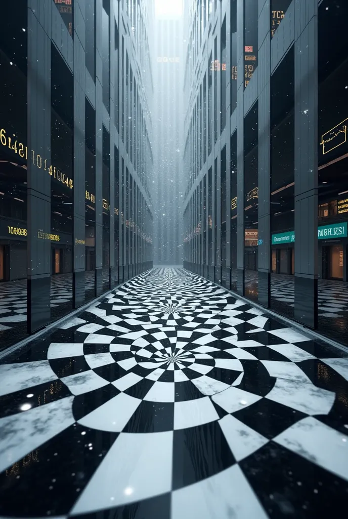 impactful background optical illusion checkerboard , with financial elements