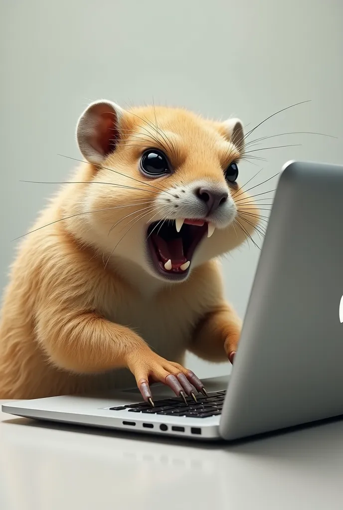 Hyrax angry typing on macbook