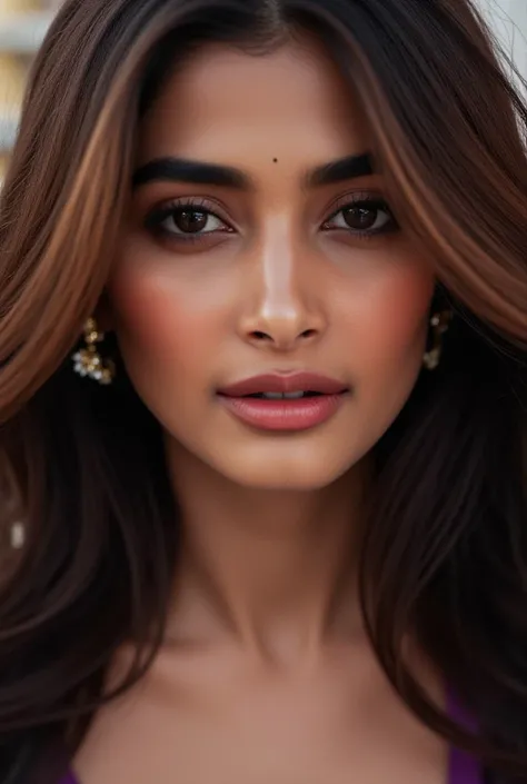 Pooja Hegde face with horny expression 