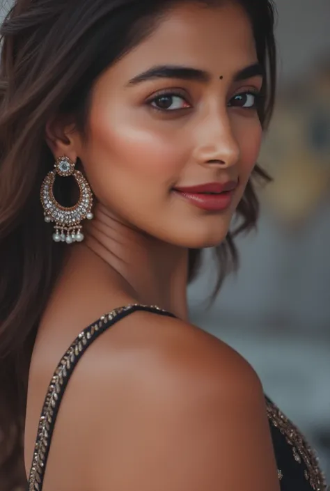 Pooja Hegde face with horny expression 