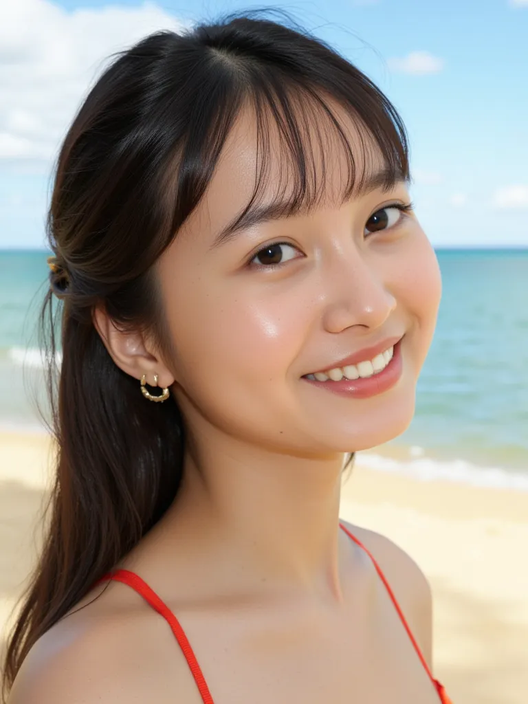  1 girl、Photo Mapping、 physically-based rendering 、 high image quality、 High Resolution、1080P、( beautiful faces)、( face )、、( detailed eyes)、 Delicate clavicle、    very realistic and detailed full body portrait of a young woman。  white skin、Fair skin is bea...