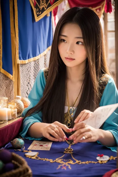 spiritual prayer fortune telling long hair woman