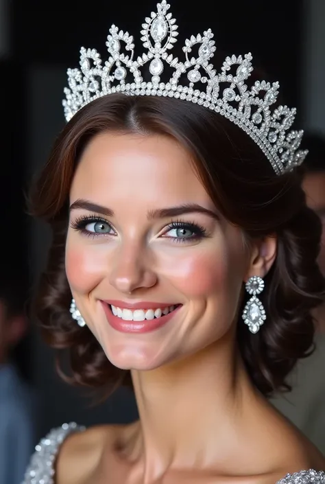 Create a dazzling tiara,  worthy of royalty , filled with brilliant diamonds.  The design must be elegant and sophisticated , with a structure in white gold or platinum, delicately crafted with patterns inspired by nature,  such as leaves or flowers . Diam...