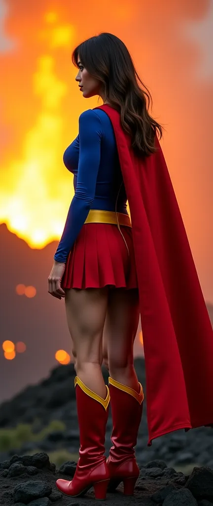 live-action、((( Japanese supergirl stands on her knees、Well-balanced musculature、big breasts、huge ass、Point your butt or back at the camera、looks back and looks back and faces the camera:1.9))) 、supergirl cosplay, nsfw ,

  full body image of a beautiful J...