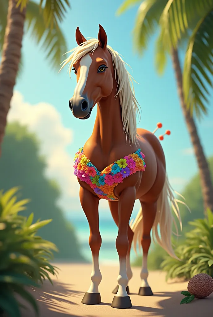 A horse in a bikini 👙