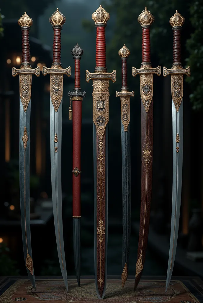 The swords are in Chinese style and should be different according to the description