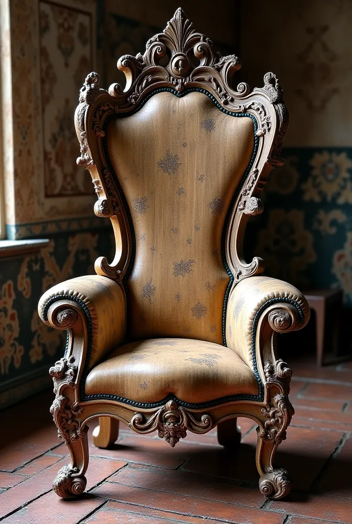 Antique relic chair in a house 