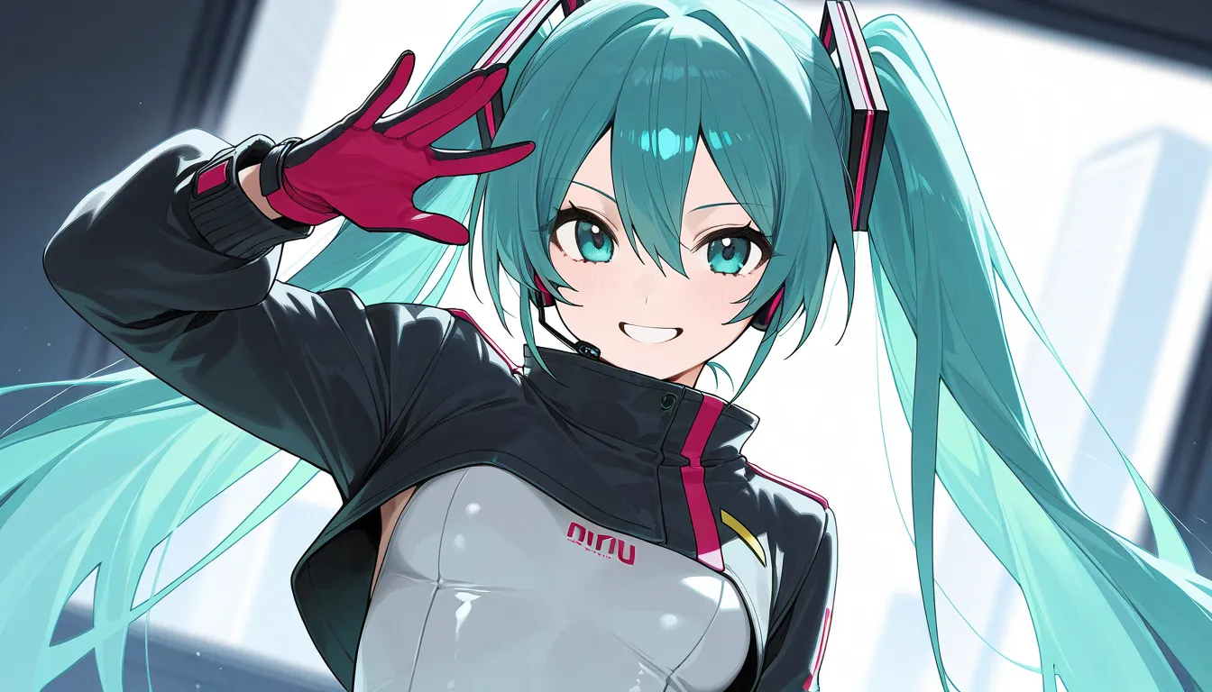 (best_quality, detailed, masterpiece, very_aesthetic, absurdres), rating:safe, (modare:0.7)
BREAK
1girl, white skin, upper_body, adult, small breasts, dynamic angle, blurry background
BREAK
hatsune miku, aqua eyes, aqua hair, cropped jacket, double-parted ...