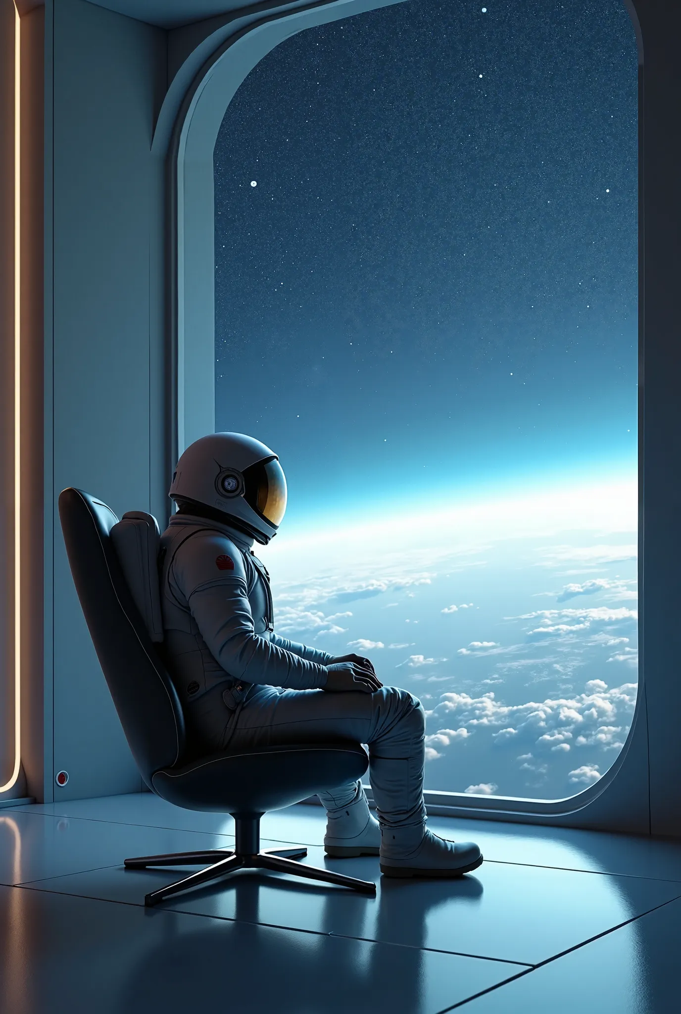 astronaut sitting in a chair