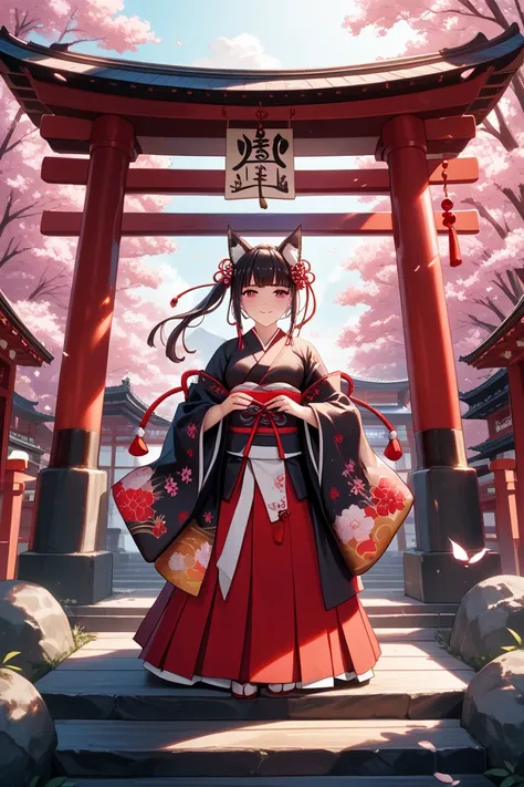 Kurokami Kitsune Akagane Shrine Maiden Sword Yozakura Anime