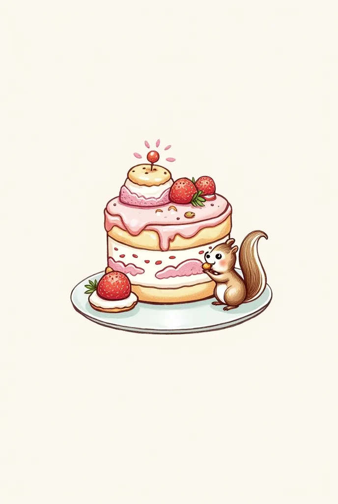 A logo that contains a cake that says Roos something more striking, perhaps with drawings, but it is like a chiskey, maybe a little animal eating the chiskey that refers to that.