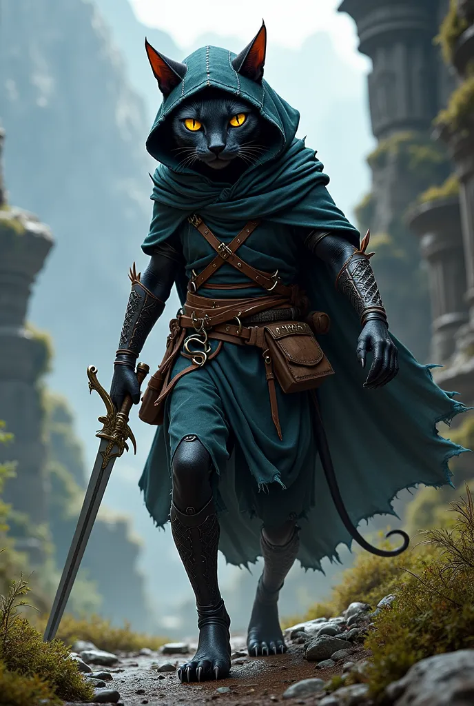 Black female tabaxi rogue d&d