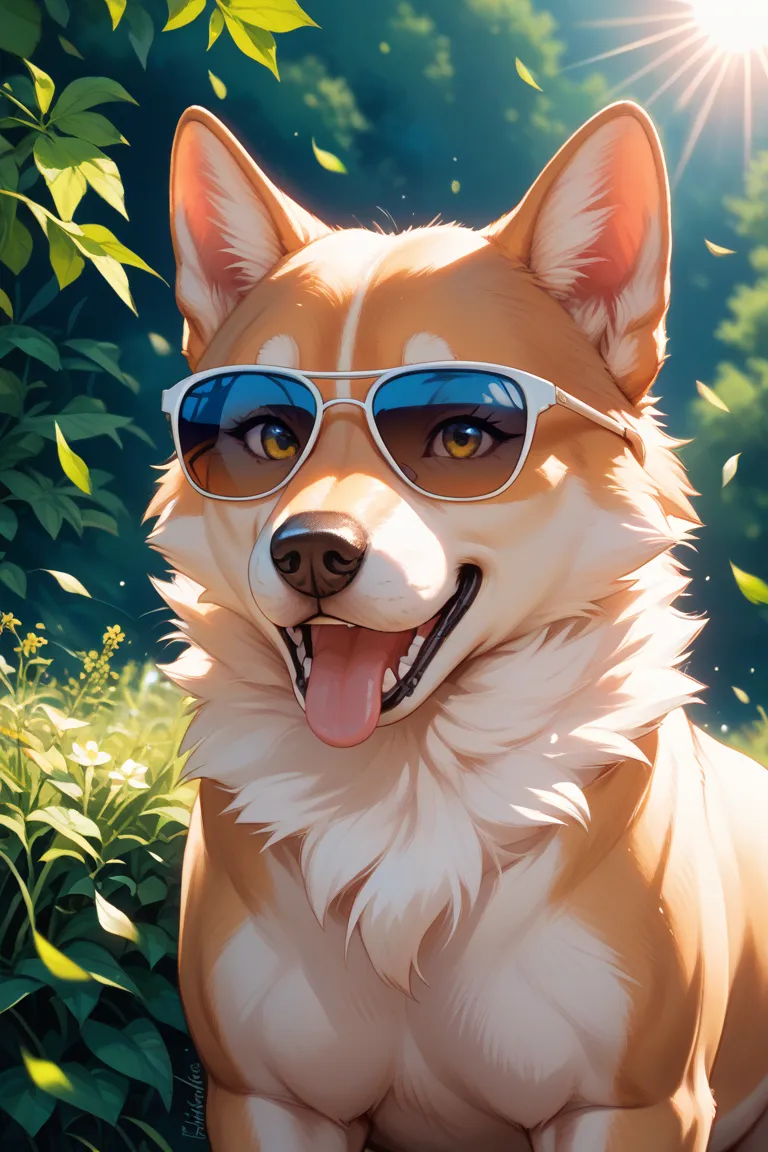 Shiba Inu　I'm wearing sunglasses