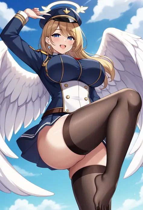 Big Breasts Big Breasts Uniform Angel With Wings Growing、cute、beautiful、 thighs、 mature body 、Ripe woman&#39;s body、 sexy、 clear、Floating、 are floating、Feet are not on the ground、Floating in the air