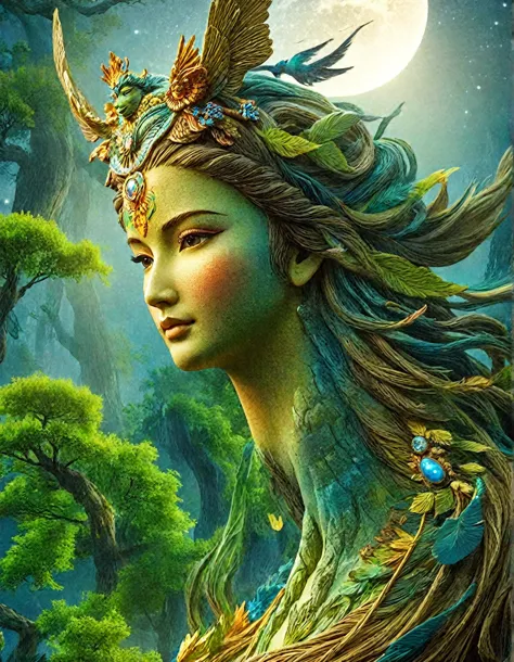 (the best quality, computer,  Realistic:1.37), captivating surrealism ,  fascinating female fantasy face , vibrant colors,  ethereal atmosphere , intricate details,  dreamlike composition ,  supernatural elements ,   Perfect combination of reality and imag...