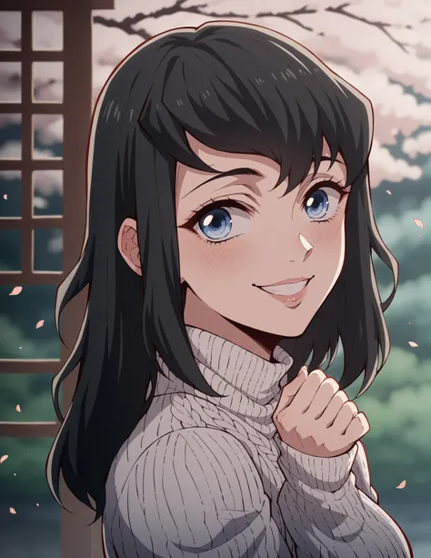 score_9,source_anime,
knyAddition, Addition,  blue eyes, black hair,  long hair,
naked,big boobs, big ass,
 inside the house, dojo,  smile,
alone, sweater looking at the viewer, 