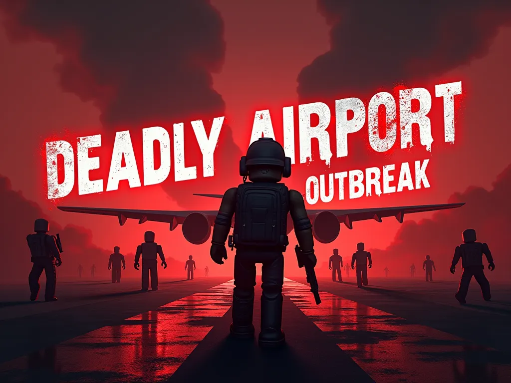 I need an impactful and immersive banner for the game Deadly Airport: Outbreak, conveying the atmosphere of terror and survival in a buzzing airport is.

🎨 Art Direction
🟥 Color Palette: therefore, red and dark tones to create an atmosphere of despair and ...