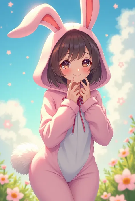 Anime woman in bunny costume