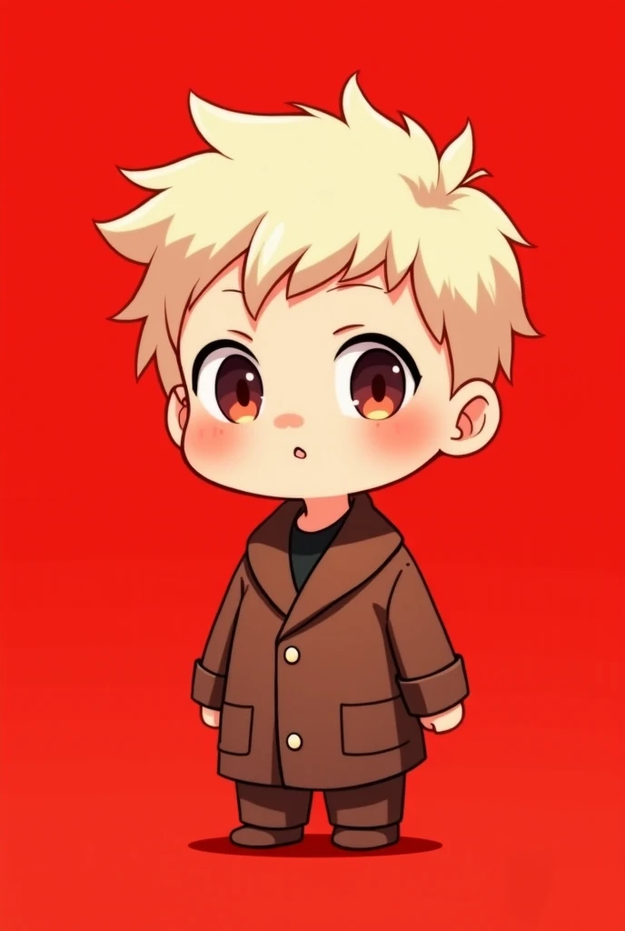 Draw a chibi exactly like this one and keep the red background