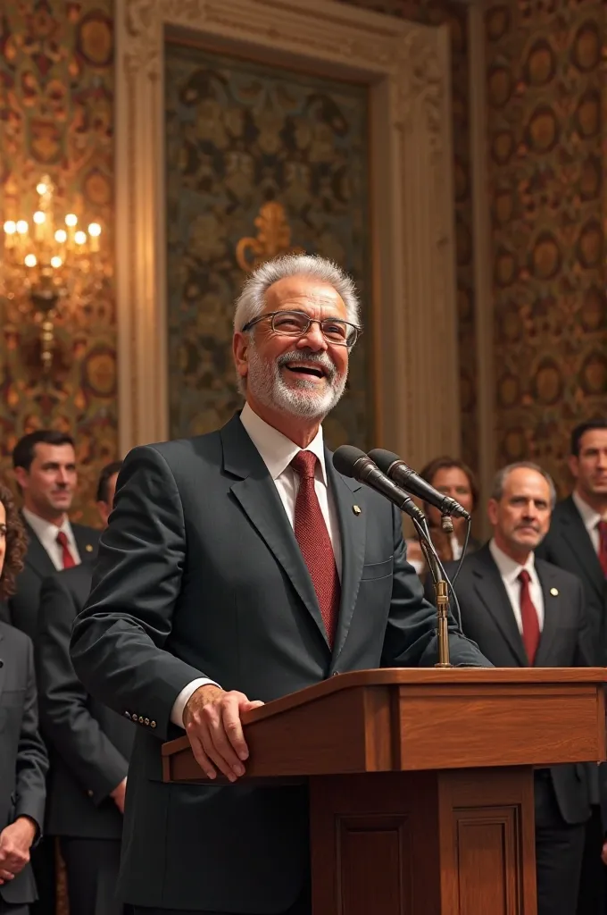 President Lula giving a laughing beauty