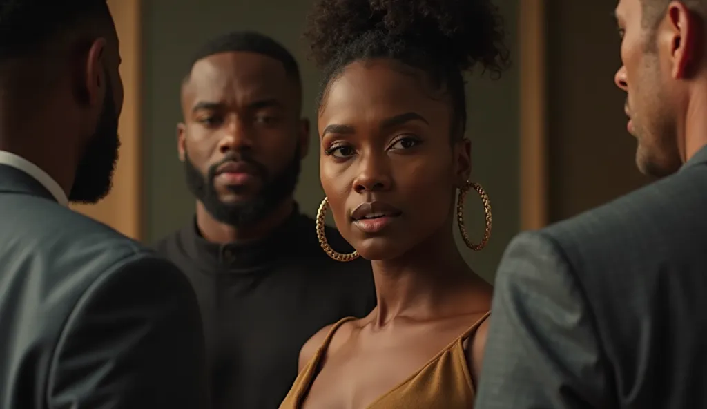 Couple Setting Boundaries Talking. Beautiful black woman saying no to men.  face, Cinematographic and 4k.  IMAGE OF REAL PEOPLE . 