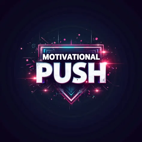 create a logo for youtube channel with the text 'motivationa push'written in boldfont.The design should be mordern and eye-ctaching with colour scheme that reflects technology and innovation.'3D imGE